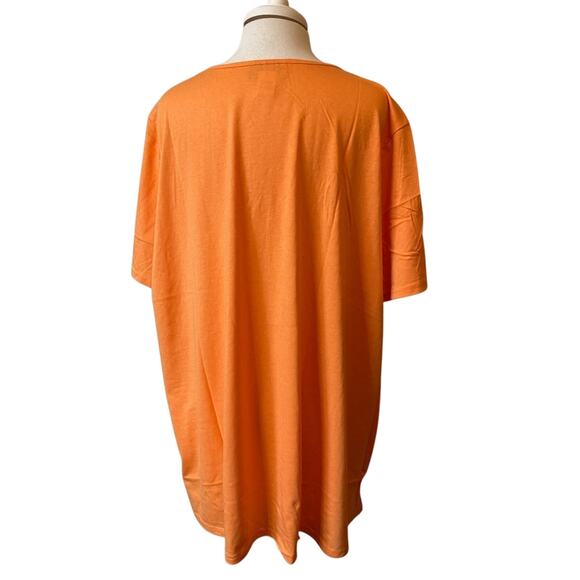 Anthony Richards NWOT Smocked Short Sleeve Tunic Women's 3X Vibrant Melon Staple - Picture 4 of 6